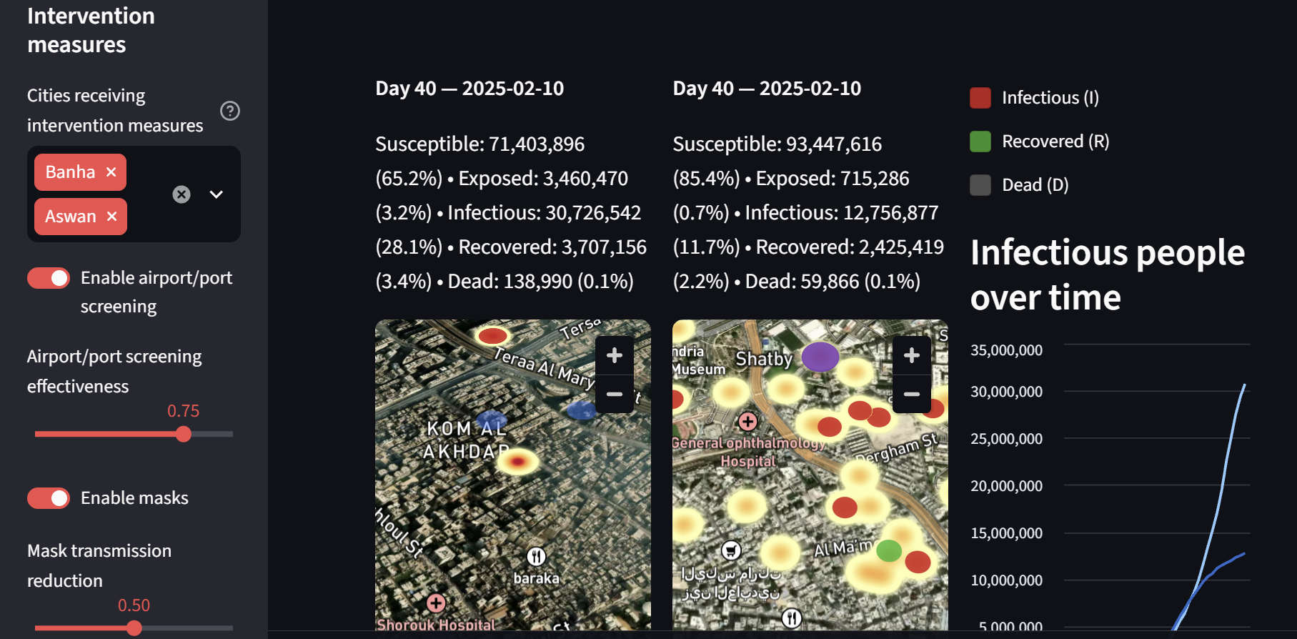 Aerial city view with spatial context for biosurveillance